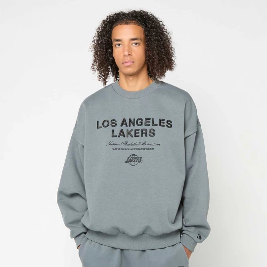 Foto van product NBA Linear Graphic Boxy Crew Los Angeles Lakers New Era grijs