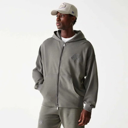 Foto van product NBA Washed Full Zip Los Angeles Lakers New Era grijs