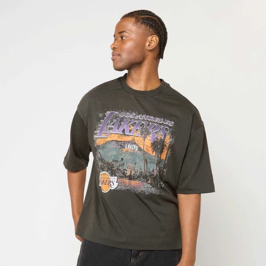 Foto van product NBA Washed Graphic Tee Los Angeles Lakers New Era grijs