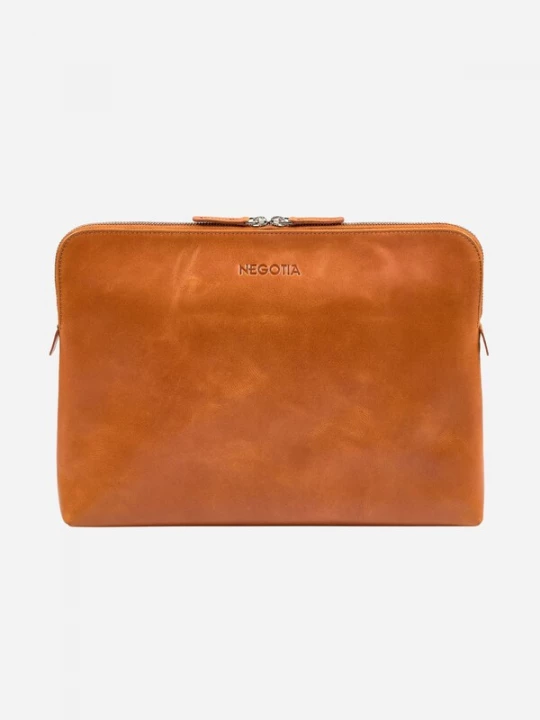 Foto van product NEGOTIA Leather Laptoptas 'Mantle 14''' bruin