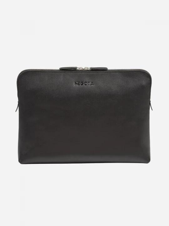 Foto van product NEGOTIA Leather Laptoptas 'Mantle 14''' zwart