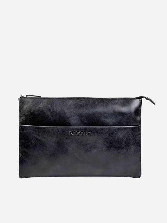Foto van product NEGOTIA Leather Laptoptas 'Notion 14 inch' zwart