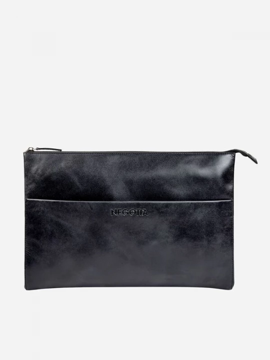 Foto van product NEGOTIA Leather Laptoptas 'Notion 15.6 inch' zwart