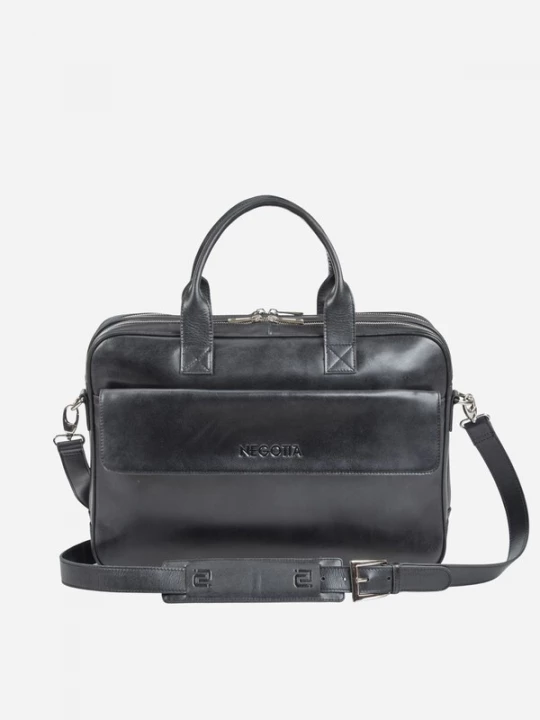 Foto van product NEGOTIA Leather Laptoptas 'Orden' zwart