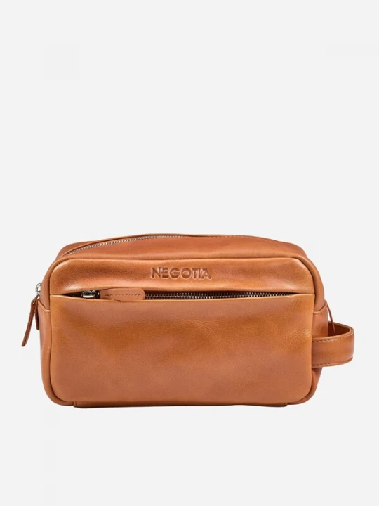 Foto van product NEGOTIA Leather Toilettas 'Mori' bruin