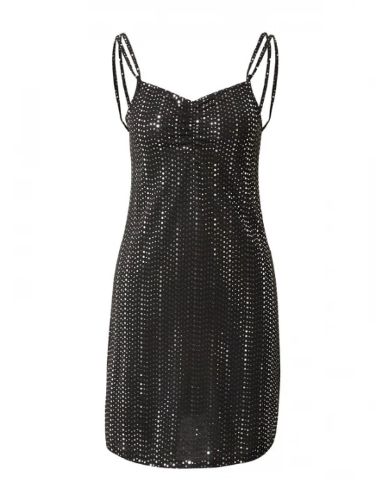 Foto van product NEON & NYLON Jurk 'RICCA' zwart / zilver