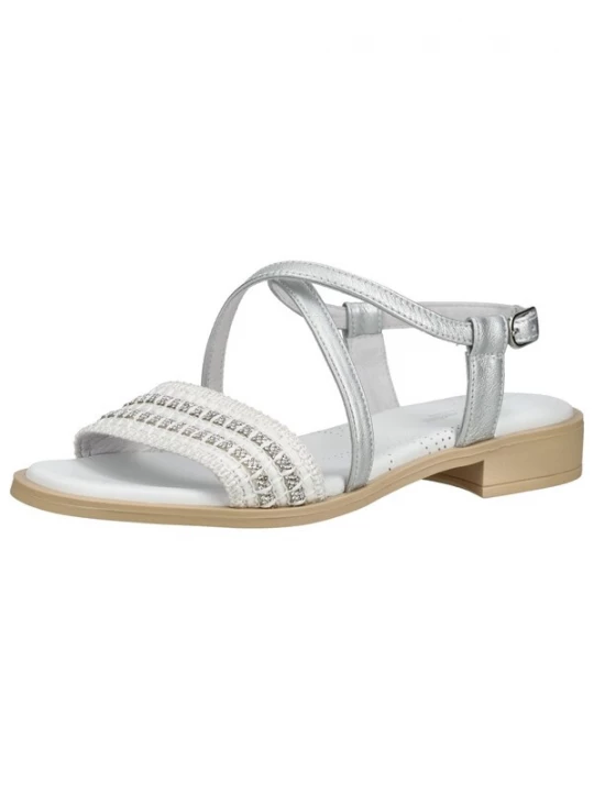 Foto van product Nero Giardini Sandalen met riem zilver / wit