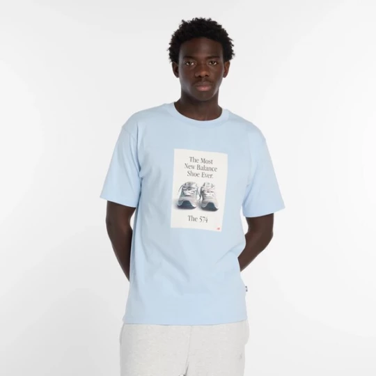 Foto van product new balance Shirt '574' hemelsblauw / zwart / wit