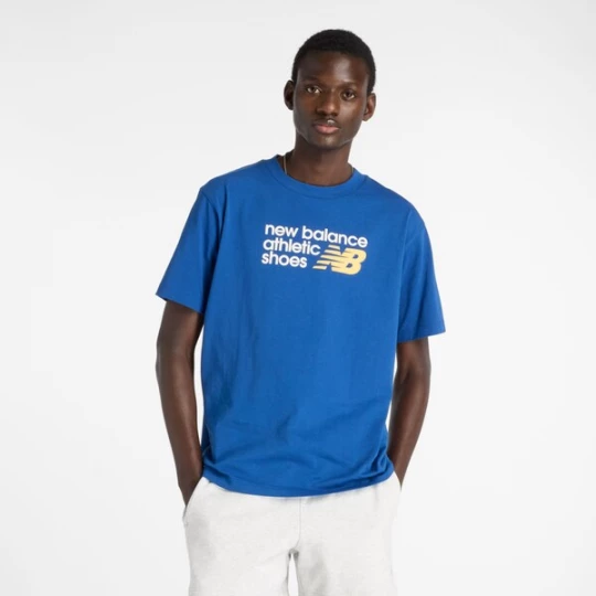 Foto van product new balance Shirt blauw / geel / natuurwit