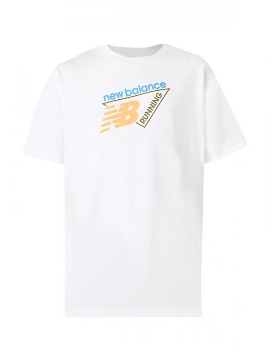 Foto van product new balance Shirt 'Classic' ecru / lichtblauw / olijfgroen / oranje