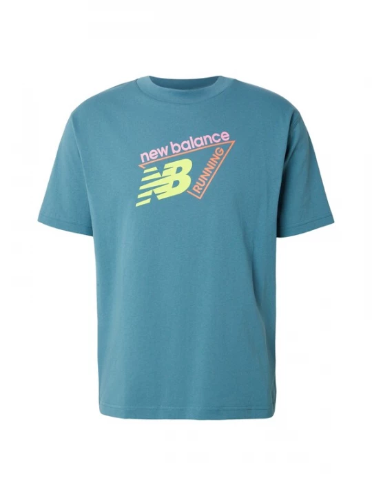 Foto van product new balance Shirt 'Classic' hemelsblauw / neongeel / oranje / lichtroze