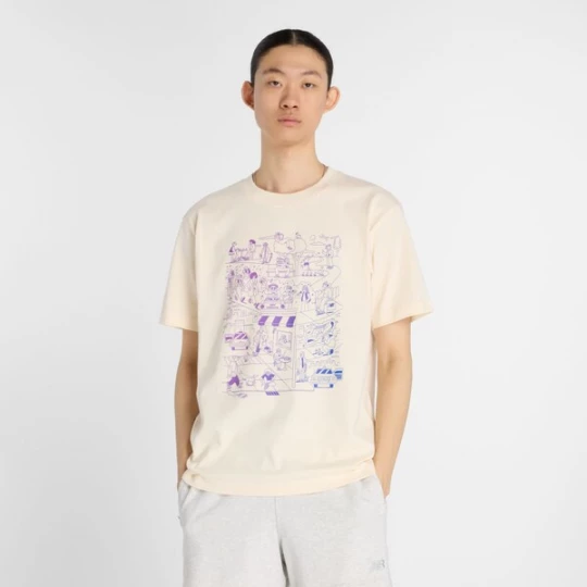 Foto van product new balance Shirt crème / blauw / lila
