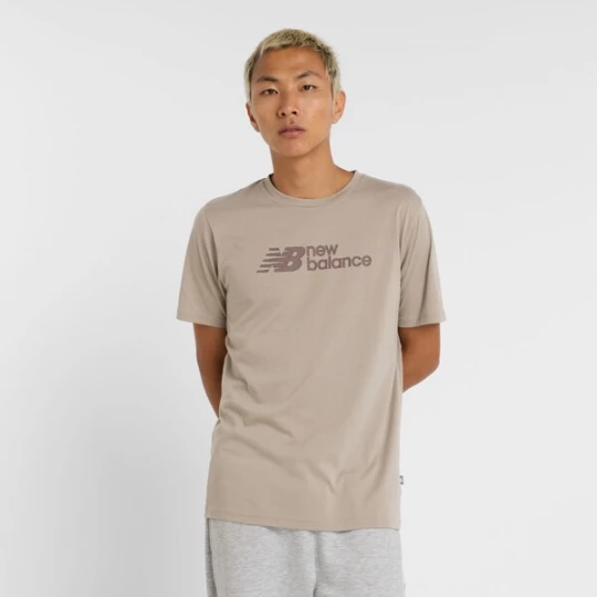 Foto van product new balance Shirt 'Heathertech Linear' stone grey / donkergrijs