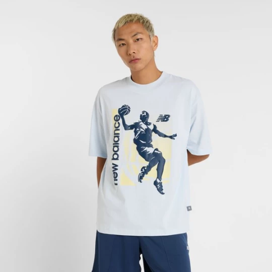 Foto van product new balance Shirt navy / lichtblauw / geel
