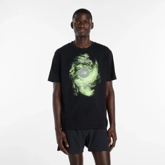 Foto van product new balance Shirt 'Vortex Performance' donkergrijs / lichtgroen / zwart