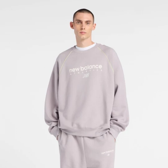 Foto van product new balance Sweatshirt 'Trackside Fleece Crew' grijs / zilvergrijs