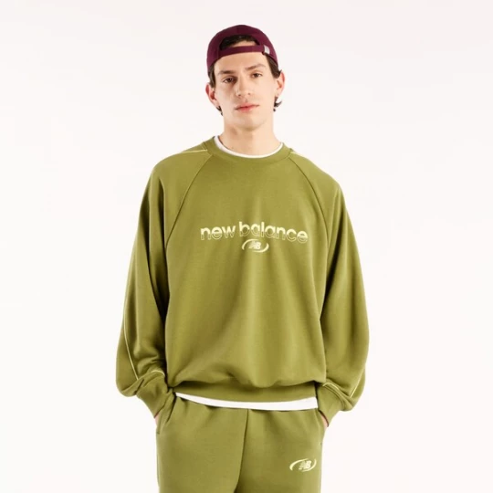 Foto van product new balance Sweatshirt 'Trackside French Terry Crew' groen / grasgroen