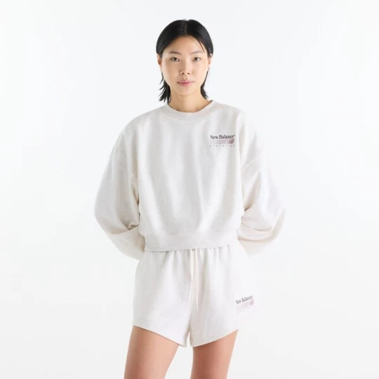 Foto van product new balance Sweatshirt 'Trackside' mauve / cyclaam / wit gemêleerd