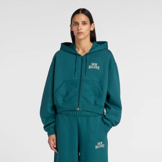 Foto van product new balance Sweatvest 'Trackside Fleece Full Zip' cyaan blauw / groen