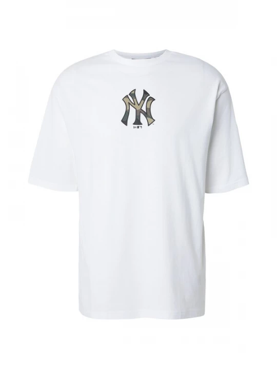 Foto van product NEW ERA Shirt 'MLB INFILL NEYYAN' kaki / olijfgroen / zwart / wit
