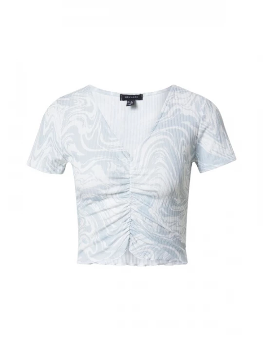Foto van product NEW LOOK Shirt 'MARBLE' lichtblauw / wit