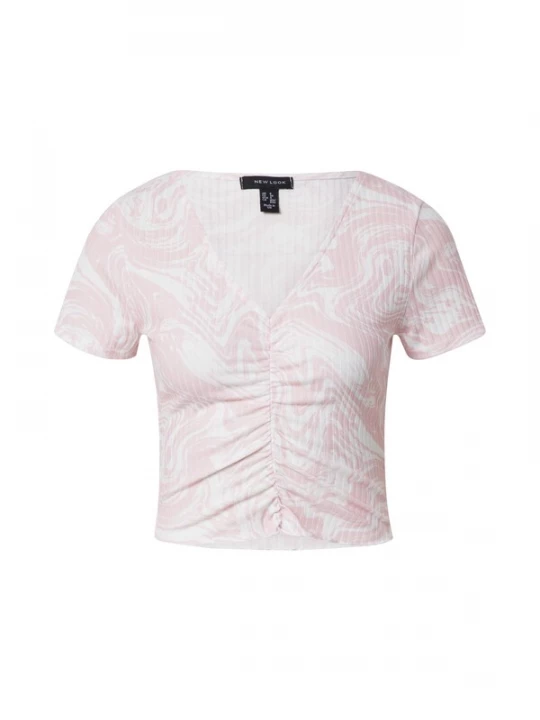 Foto van product NEW LOOK Shirt 'MARBLE' rosa / wit