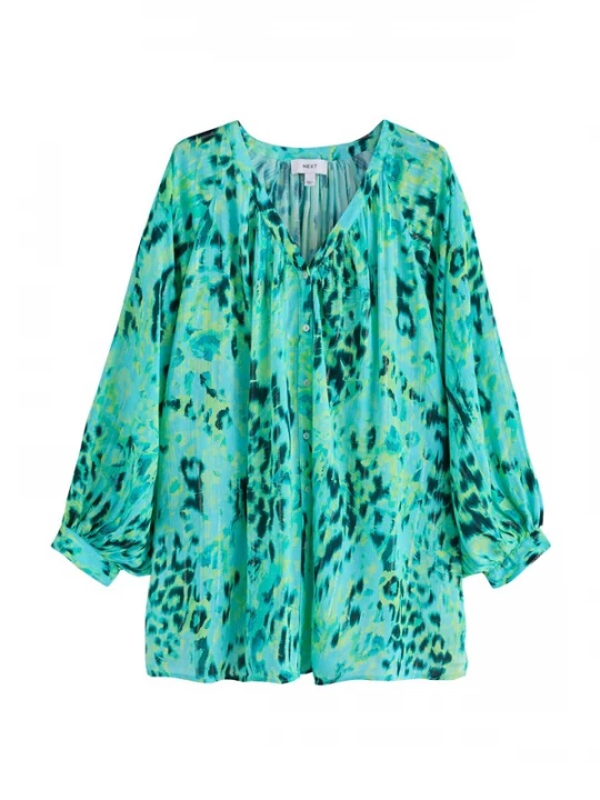 Foto van product Next Blouse aqua / donkerblauw / geel / lichtgroen
