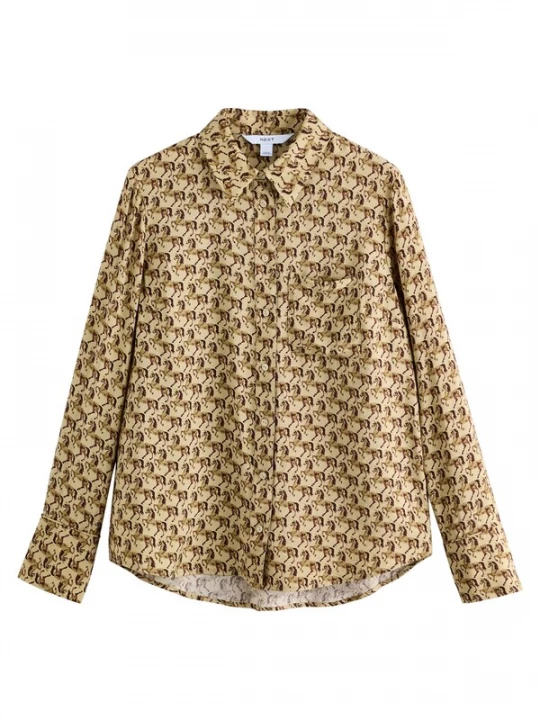 Foto van product Next Blouse beige / donkerbruin / olijfgroen