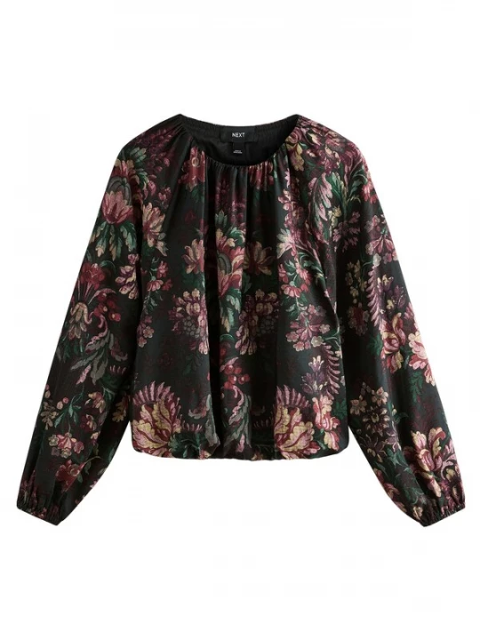 Foto van product Next Blouse beige / groen / bessen / zwart
