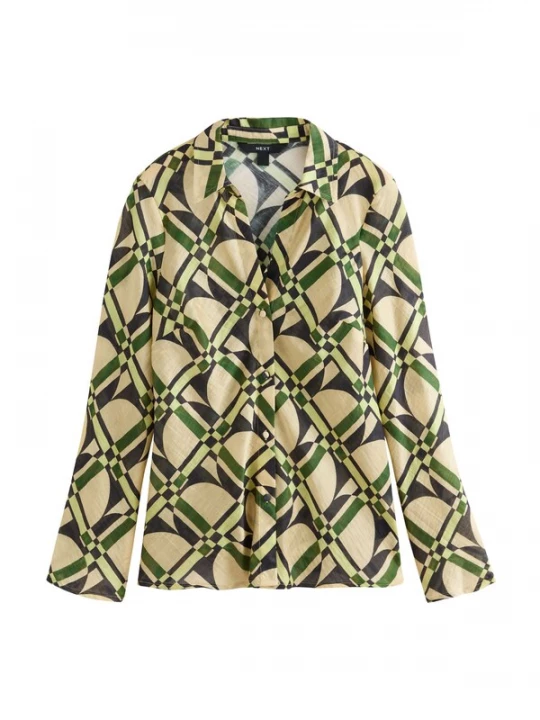Foto van product Next Blouse beige / groen / limoen / zwart