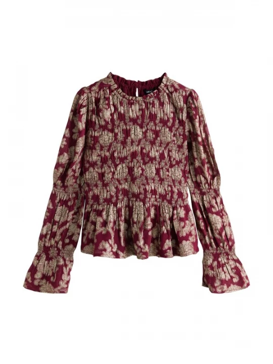 Foto van product Next Blouse beige / olijfgroen / bourgogne