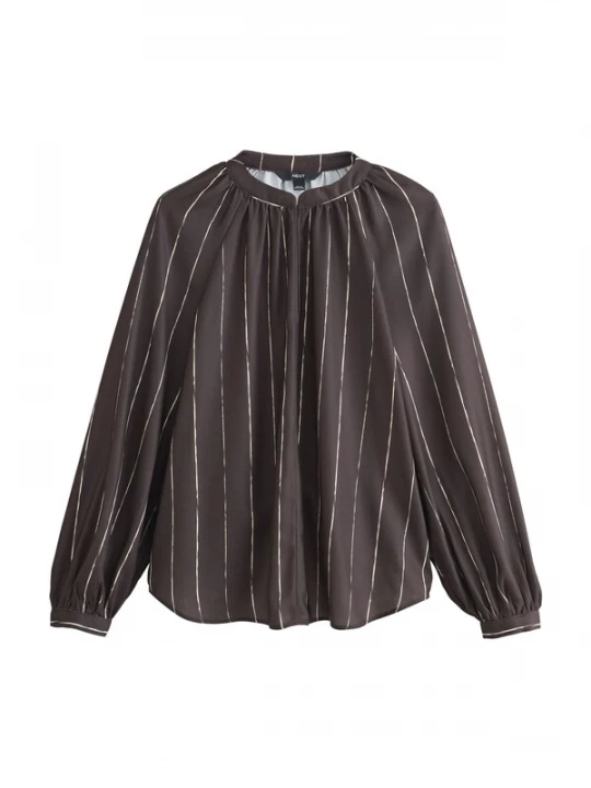 Foto van product Next Blouse chocoladebruin / wit