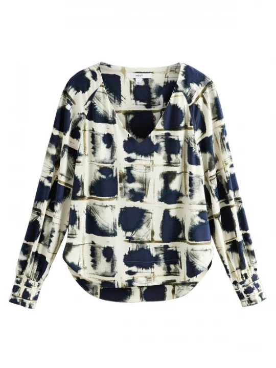 Foto van product Next Blouse crème / navy / olijfgroen