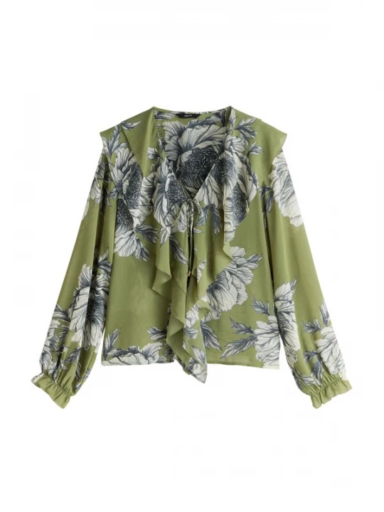 Foto van product Next Blouse ecru / donkerblauw / groen