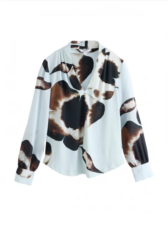 Foto van product Next Blouse ecru / pastelblauw / bruin / zwart