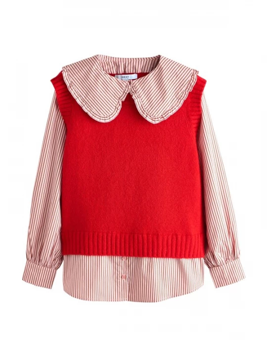 Foto van product Next Blouse karamel / poederroze / rood