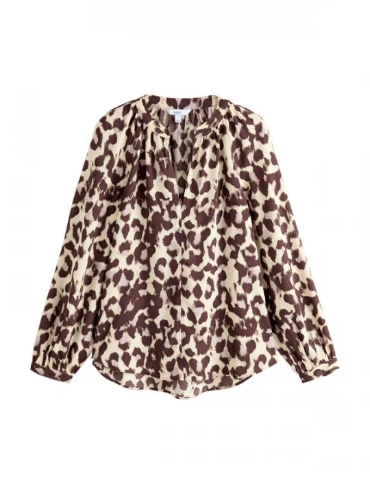 Foto van product Next Blouse lichtbeige / donkerbruin / pastelroze
