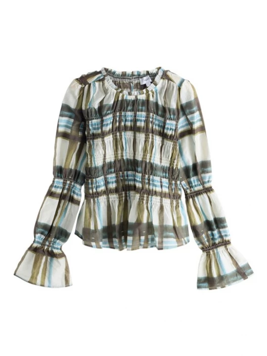 Foto van product Next Blouse lichtbeige / saffier / chocoladebruin / olijfgroen
