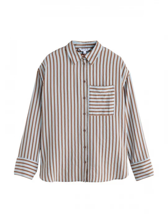 Foto van product Next Blouse lichtblauw / chocoladebruin / wit