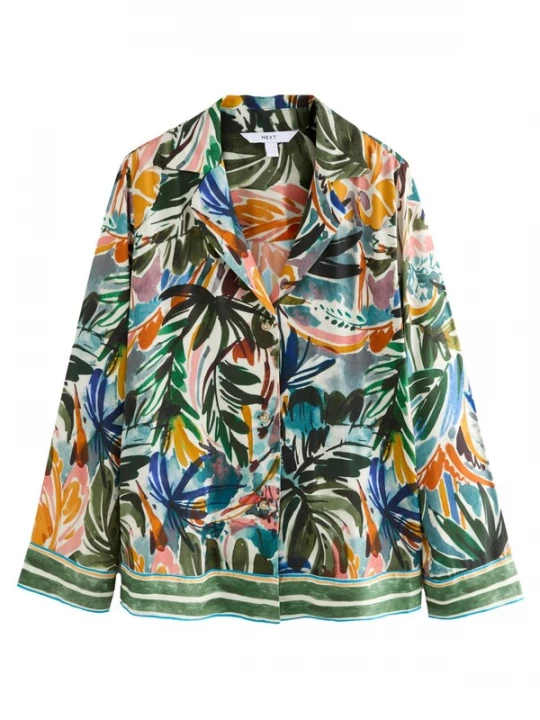 Foto van product Next Blouse lichtblauw / donkergroen / oranje / offwhite
