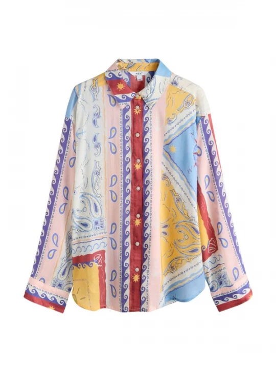 Foto van product Next Blouse nachtblauw / lichtblauw / roestbruin / rosa