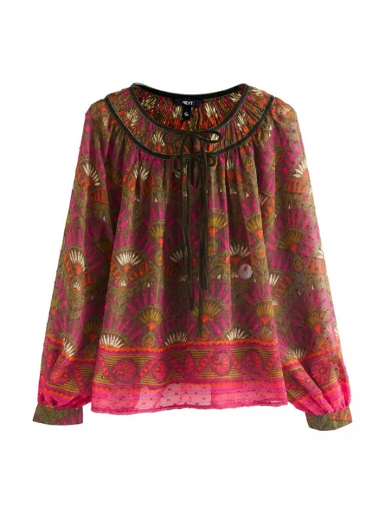 Foto van product Next Blouse olijfgroen / oranje / pink / offwhite