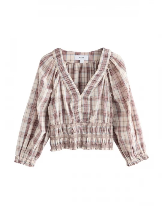 Foto van product Next Blouse sand / hemelsblauw / chocoladebruin