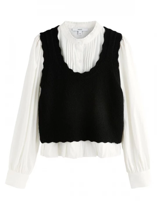 Foto van product Next Blouse zwart / wit
