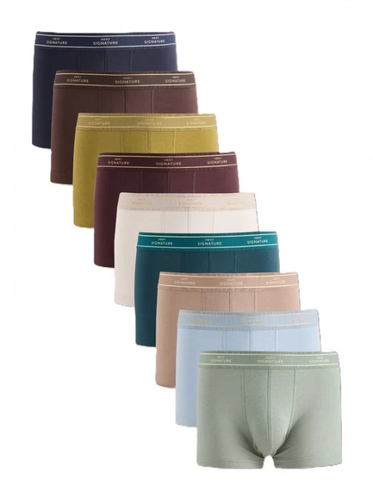 Foto van product Next Boxershorts beige / crème / navy / lichtblauw / chocoladebruin / mosterd / petrol / mintgroen / bourgogne
