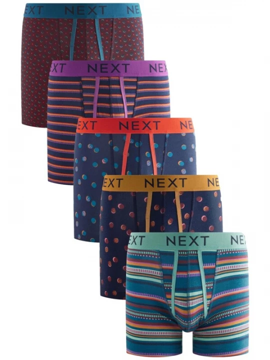 Foto van product Next Boxershorts marine / petrol / kreeft / wijnrood