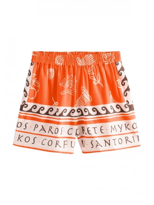 Foto van product Next Broek donkerbruin / oranje / wolwit