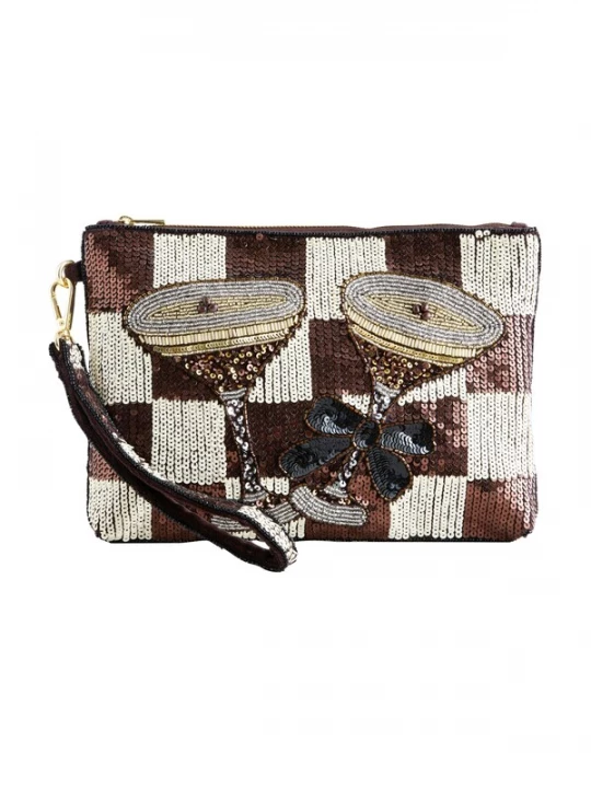 Foto van product Next Clutch 'Espresso Martini' ecru / chocoladebruin / goudgeel / zwart