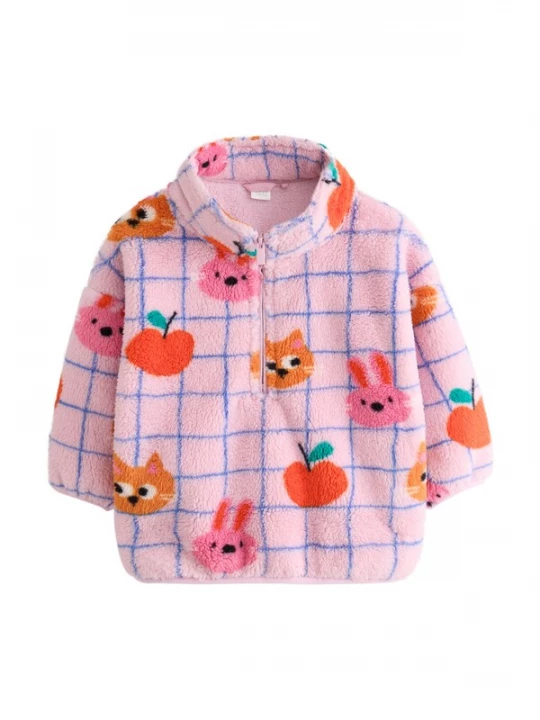 Foto van product Next Fleece jas blauw / sering / kreeft / lichtroze