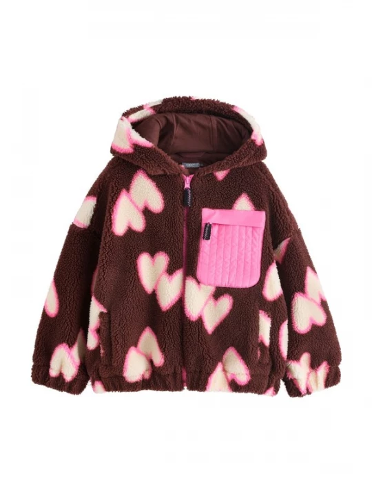 Foto van product Next Fleece jas bruin / rosa / wit